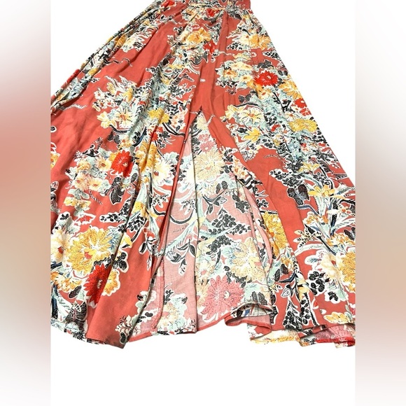 Free People Intimately Through The Vine Printed Maxi Dress Red Pink Combo Sz S - Picture 4 of 12